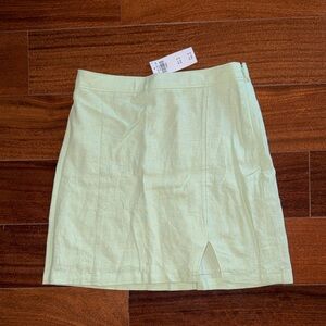 NWT Abercrombie and Fitch Elegant Mint Green Linen Mini Skirt (matching set)